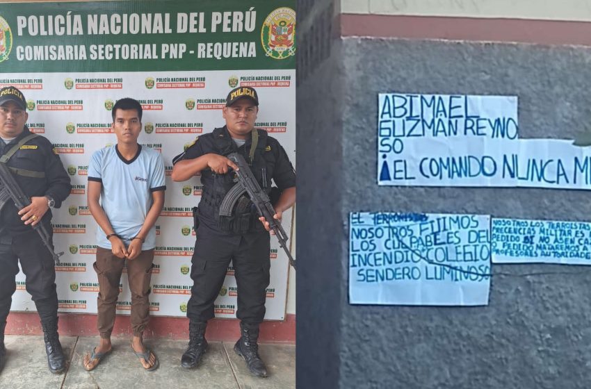  Loreto: detienen a alumno por incendiar su colegio y dejar consignas senderistas en Requena