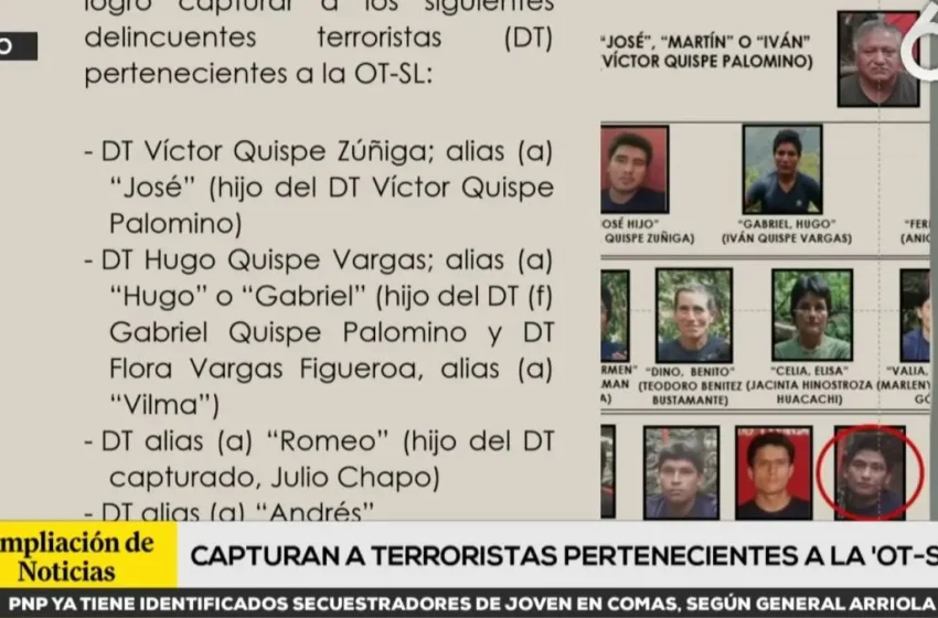  Capturan a cuatro terroristas pertenecientes a Sendero Luminoso