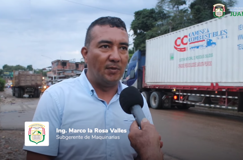  Personal de la Municipalidad Provincial de Mariscal Cáceres realiza trabajos de Limpieza en la Carretera Fernando Belaunde Terry
