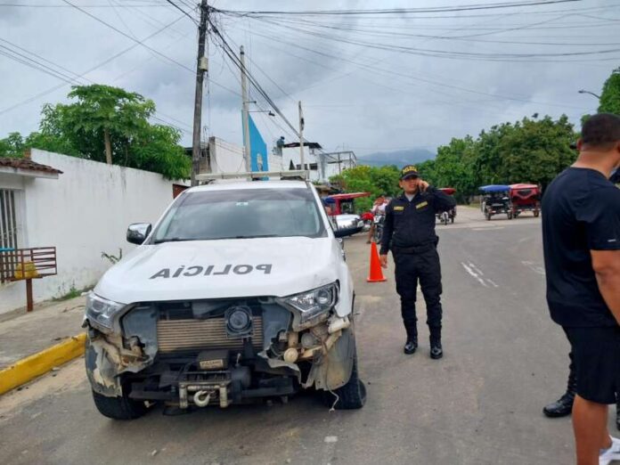  Tarapoto: Patrullero policial embiste a trimóvil