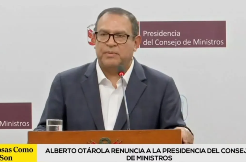  Alberto Otárola anunció que ha presentado su renuncia a la Presidencia del Consejo de Ministros
