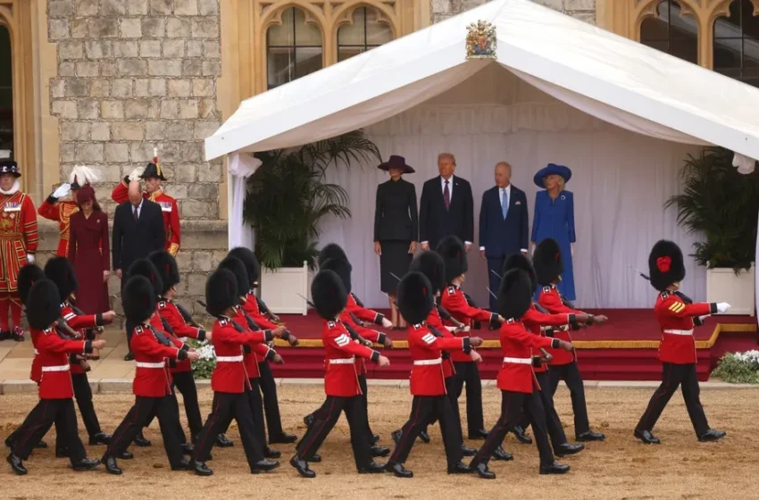  Carlos III recibe en Windsor a Trump al comenzar la visita de Estado al Reino Unido