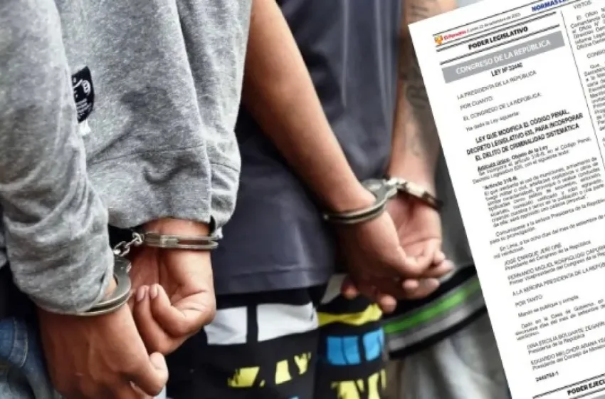  Ejecutivo promulga ley que incorpora delito de criminalidad sistemática: extorsionadores y sicarios tendrán cadena perpetua