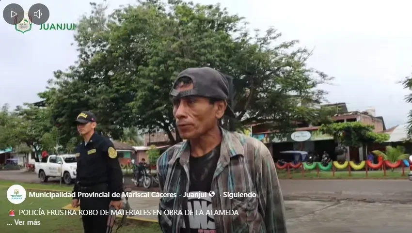  Policía frustra robo de materiales en obra de La Alameda de Juanjuí