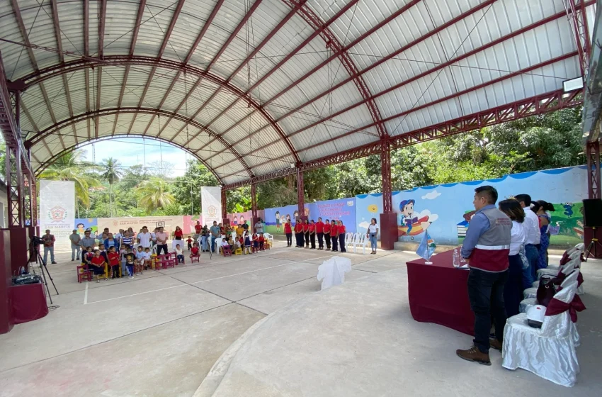  GORESAM inaugura moderno techo cobertor en la I.E.I. N.° 404 Divino Niño Jesús en San José de Sisa