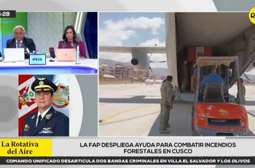  FAP desplegó dos aeronaves cisternas para sofocar incendio forestal en Calca